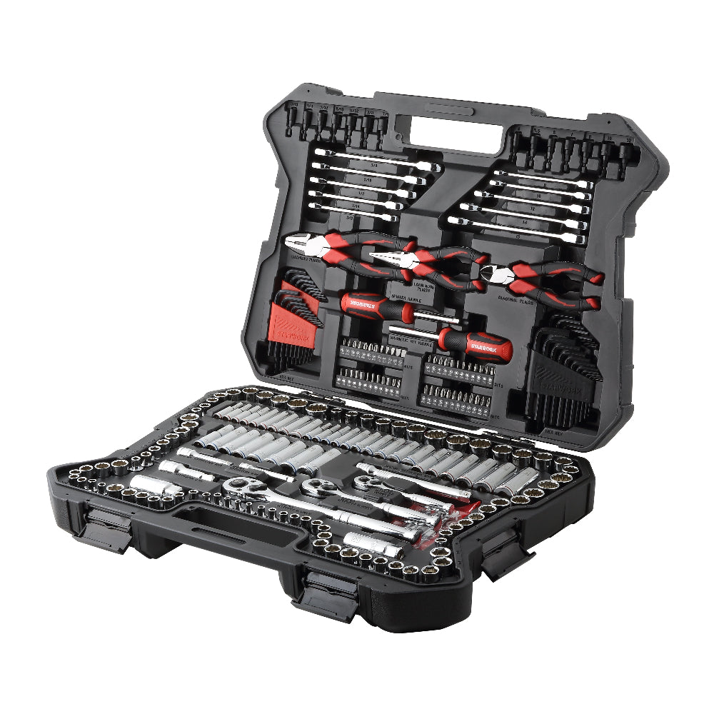 Huloretions 213 Piece Mechanic Tool Set And Socket Wrench Set, Cr