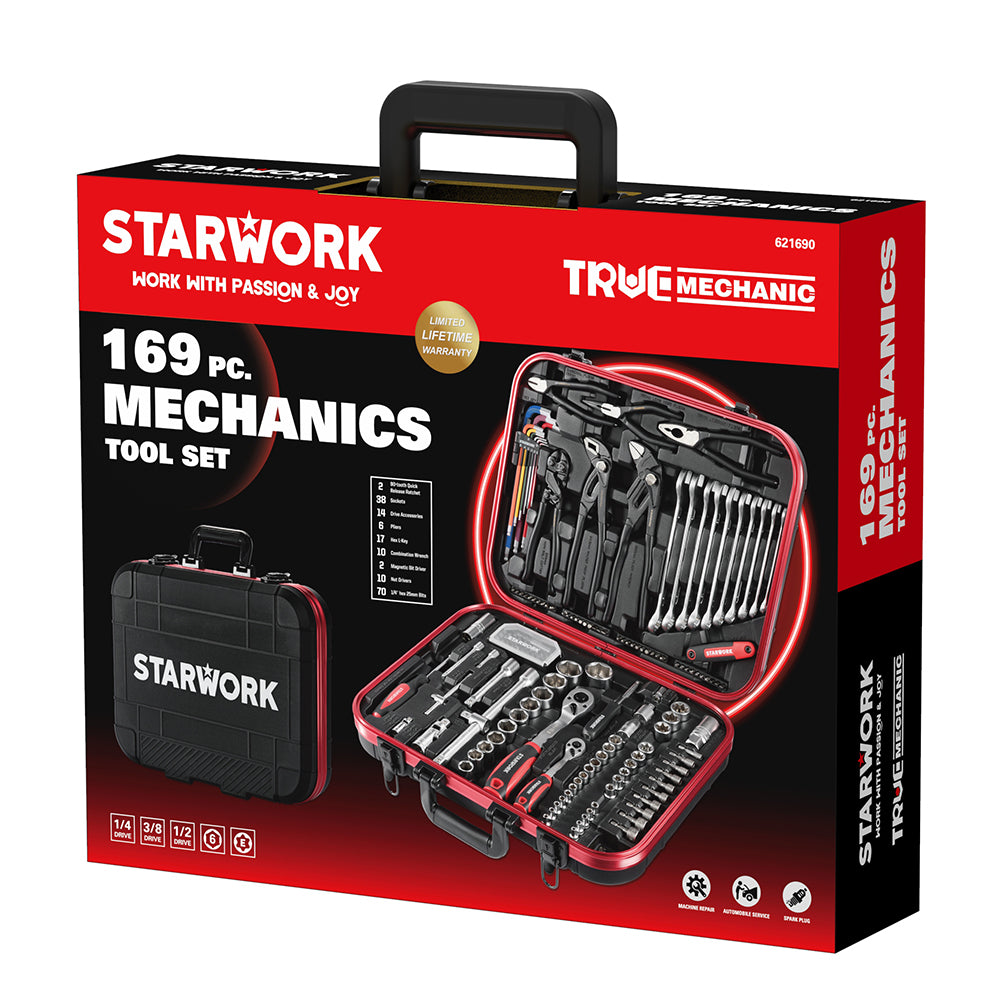 STARWORK TRUE MECHANIC™ 169-Piece Mechanics Tool Set and Socket Set, G