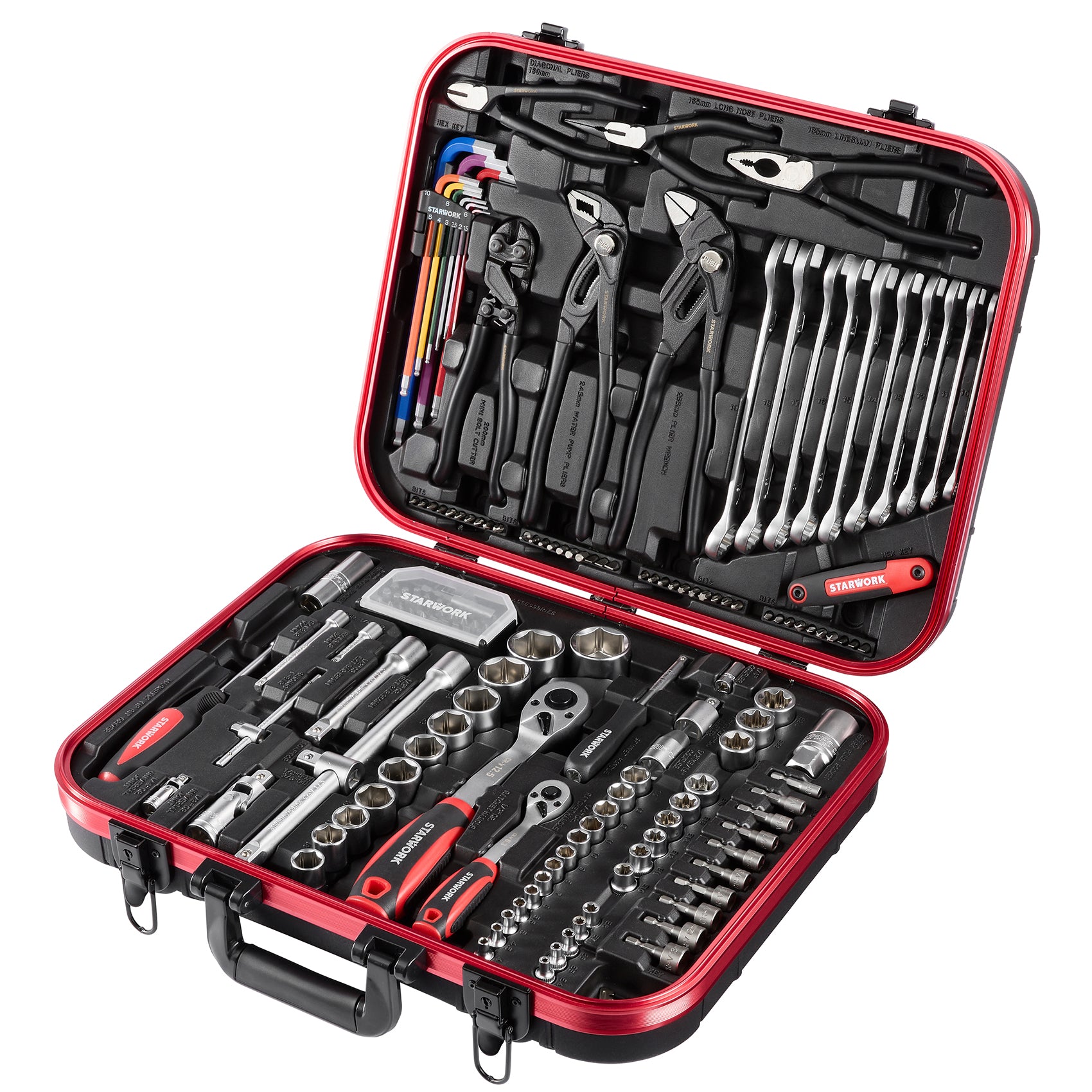 STARWORK TRUE MECHANIC™ 169-Piece Mechanics Tool Set and Socket Set, Gift Series, Professional Metric Set