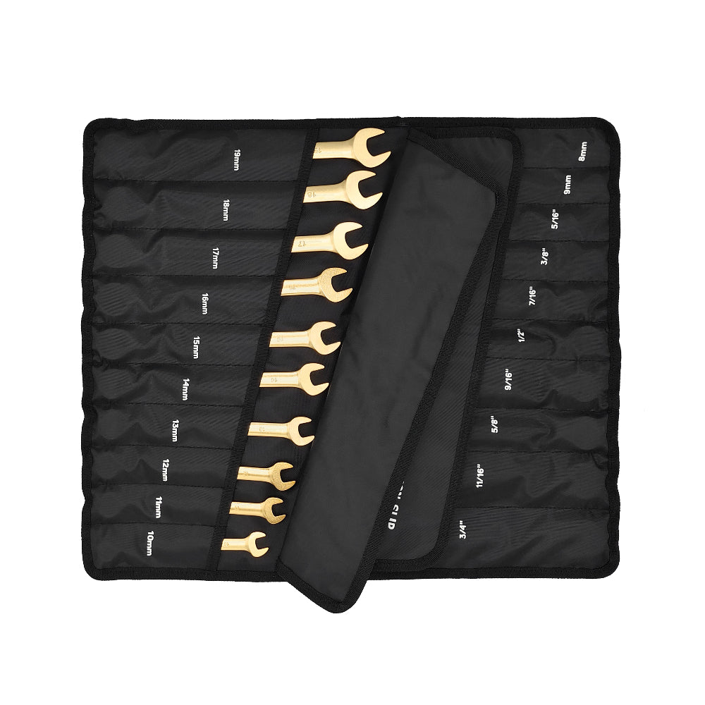 パッチワーク STARWORK 20 Pc. 6-Point SAE, Metric 15° Offset Vintage G-Plating Rever