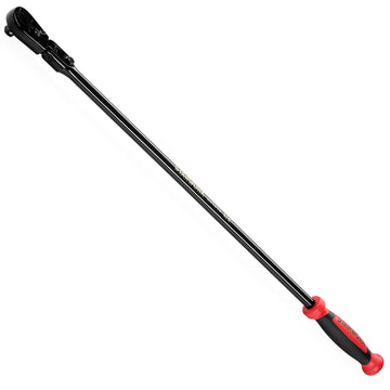STARWORK TRUE MECHANIC™ 1/2" Drive 90 Tooth Dust-Proof Black Chrome Locking Flex Ratchet, Extra Long 33" Length
