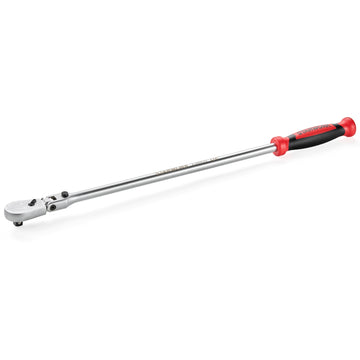 STARWORK TRUE MECHANIC™ 1/2" Drive 90 Tooth Dust-Proof Matte Chrome Locking Flex Ratchet, 27-3/8" Length
