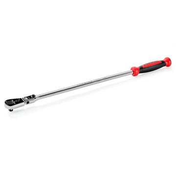 STARWORK TRUE MECHANIC™ 1/2" Drive 90 Tooth Dust-Proof Mirror Chrome Locking Flex Ratchet, 27-3/8" Length