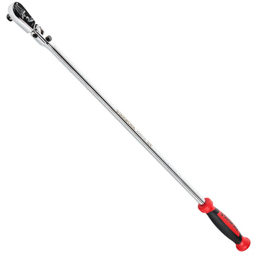 STARWORK TRUE MECHANIC™ 1/2" Drive 90 Tooth Dust-Proof Mirror Chrome Locking Flex Ratchet, Extra Long 33" Length