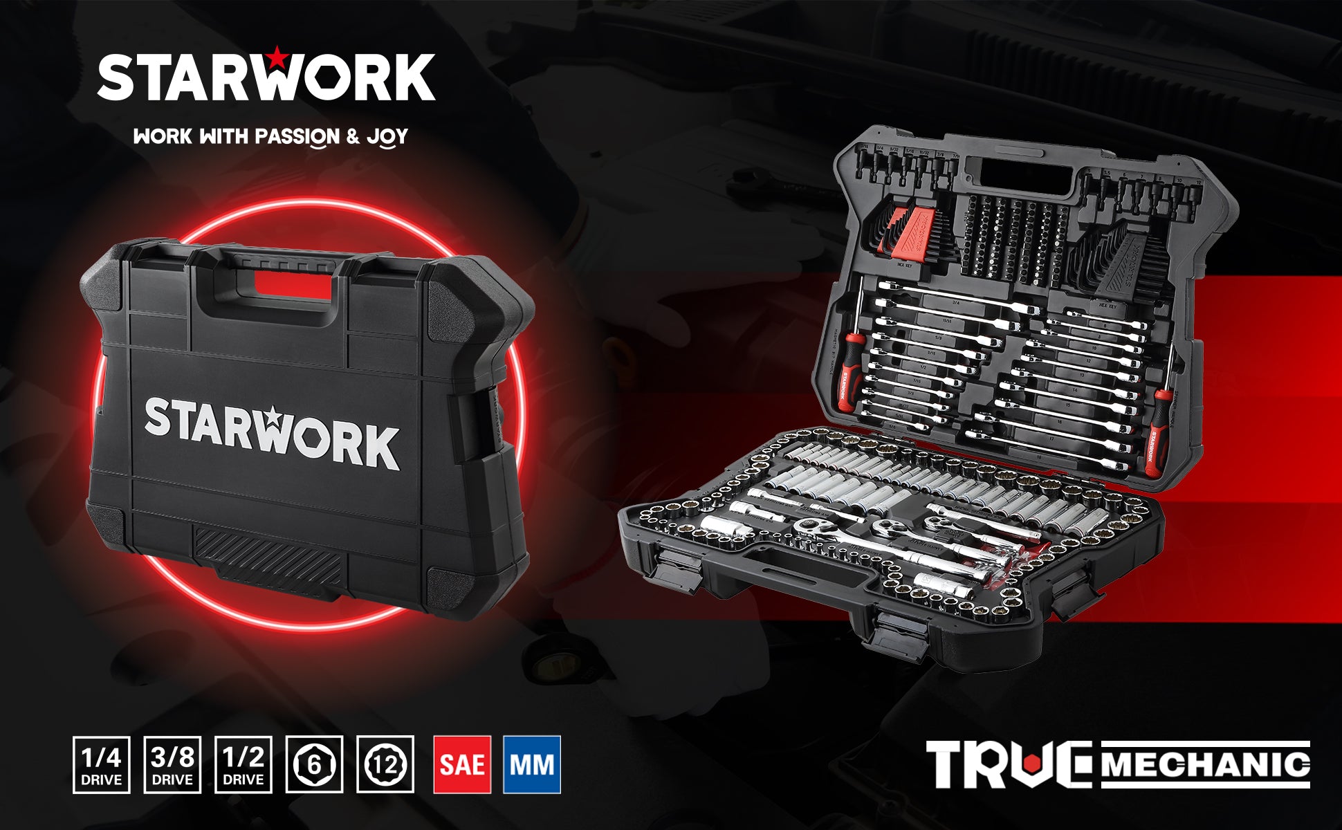STARWORK TRUE MECHANIC™ 303-Piece Mechanics Tool Set and Socket Set, 1
