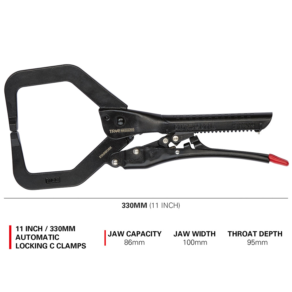 STARWORK TRUE MECHANIC™ Automatic C-Clamps Locking Pliers 11-inch