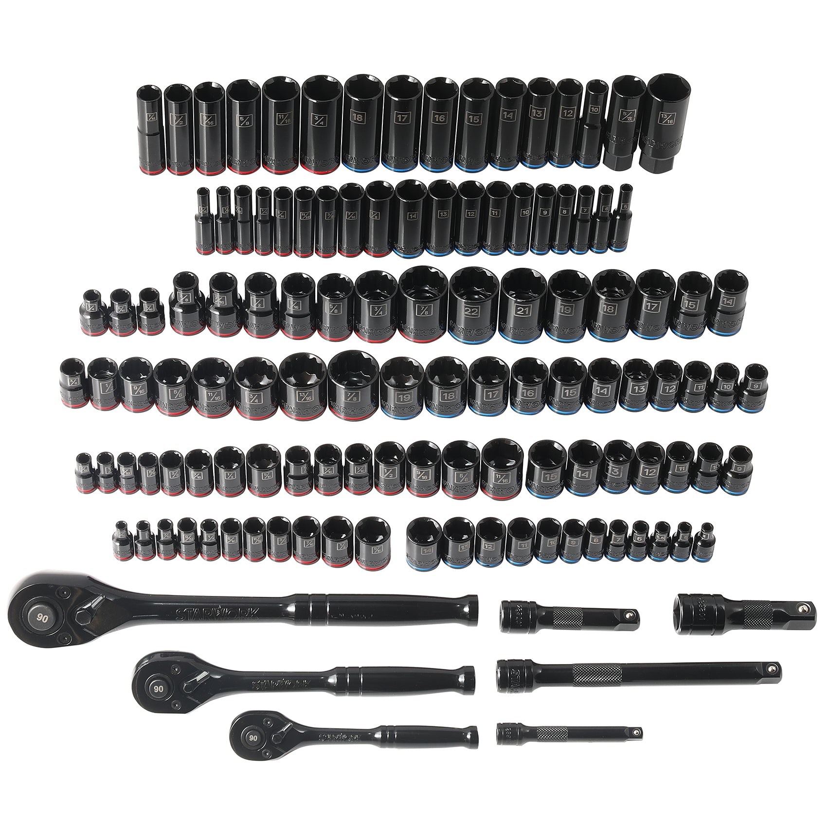 STARWORK TRUE MECHANIC™ 303-Piece Mechanics Tool Set, 120-Tooth Ratche