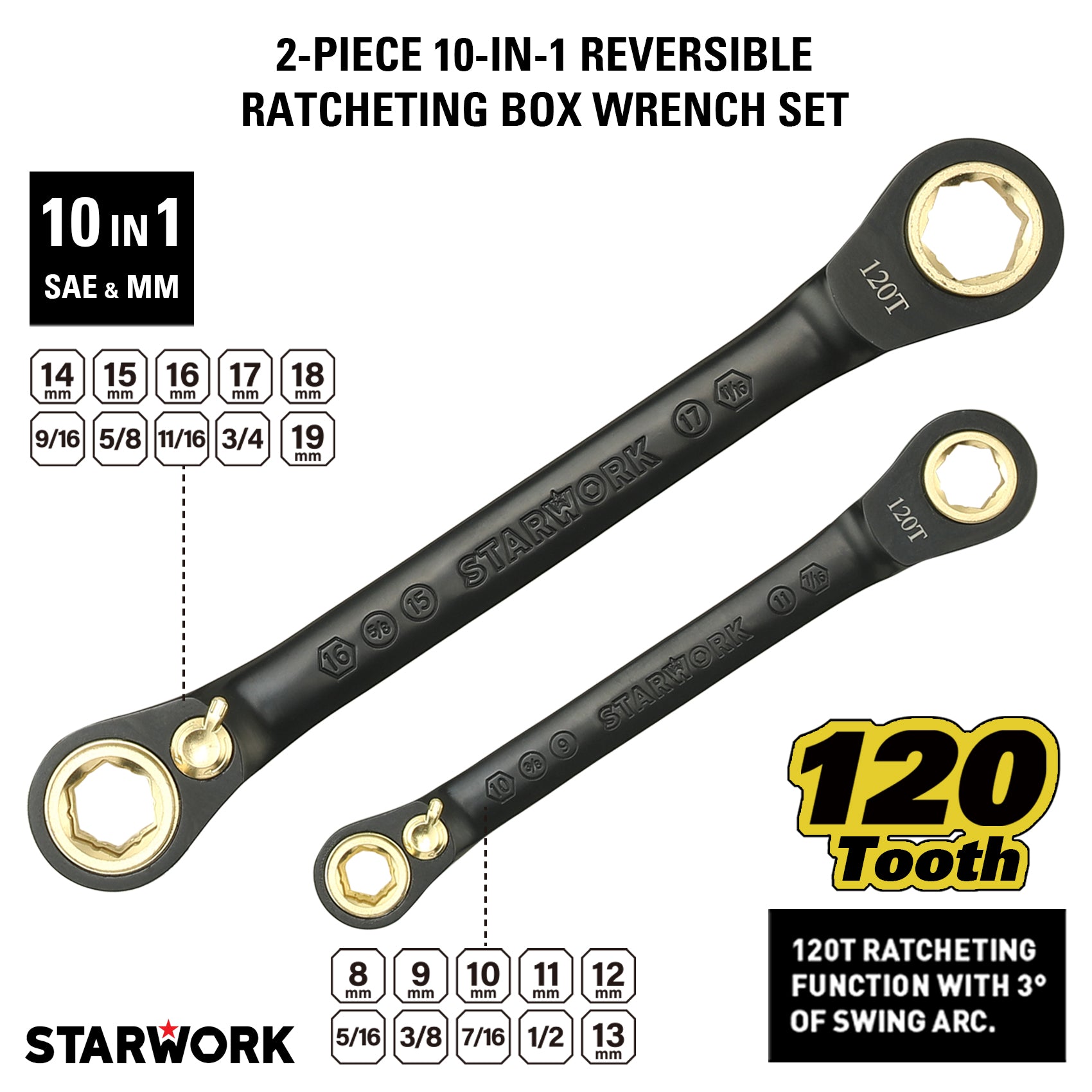 STARWORK TRUE MECHANIC™ 305-Piece Mechanics Tool Set with 120-Tooth Re