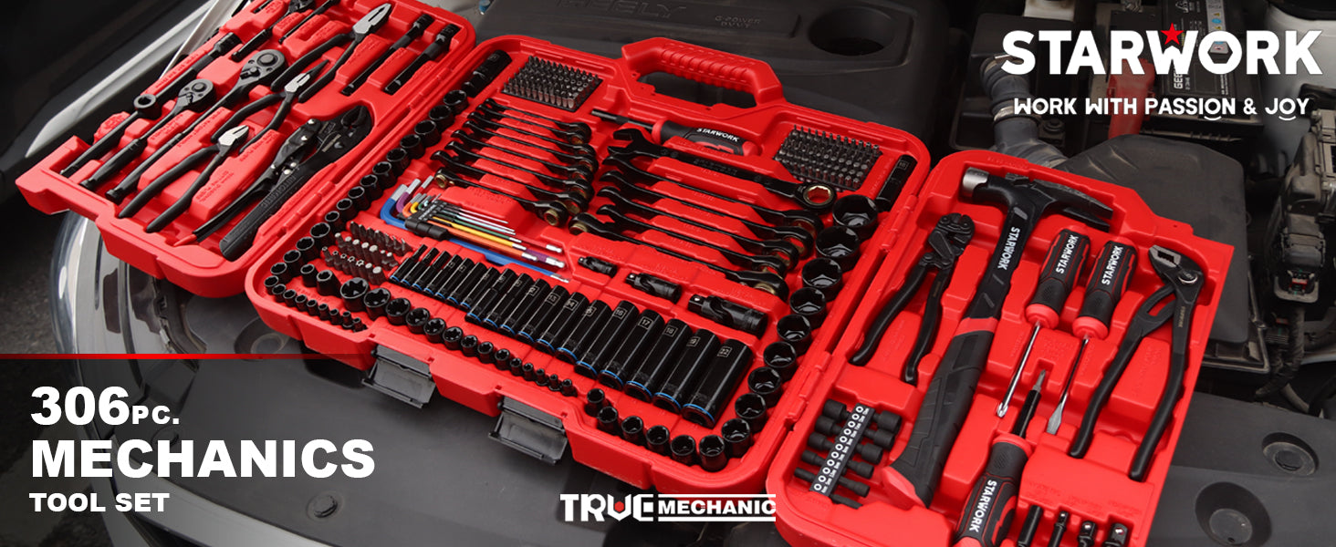 STARWORK TRUE MECHANIC™ 306-Piece Mechanics Tool Set and Socket Set, C