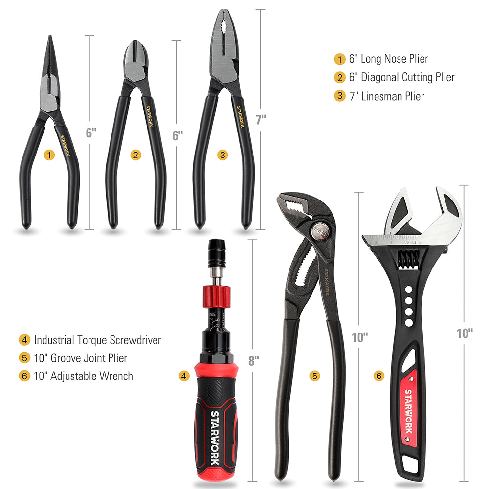 STARWORK TRUE MECHANIC™ 313-Piece Mechanics Tool Set and Socket Set, Professional SAE/Metric